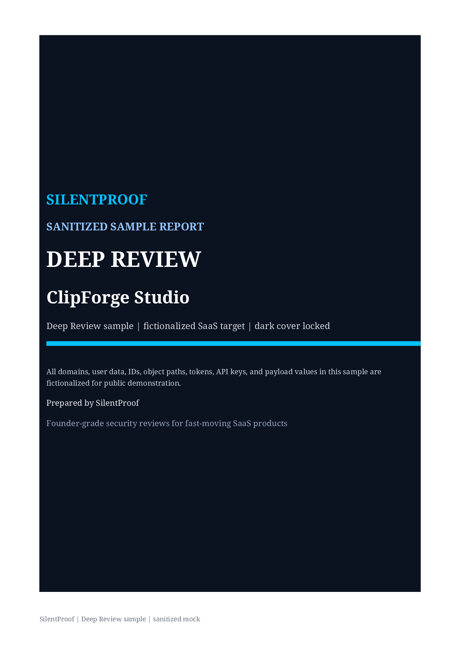 Deep Review sample report cover